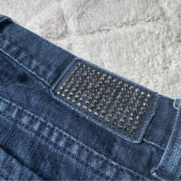 Victoria's Secret PINK | Bling Dark Wash Distressed Skinny Jeans | Size 4 - Picture 8 of 15